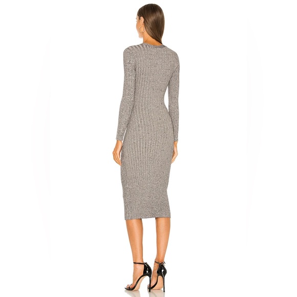 JONATHAN SIMKHAI KIM LONG SLEEVE DRESS IN SANDSTONE - Picture 3 of 5